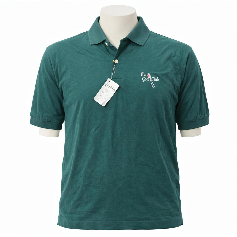 The Golf Club of Oklahoma Green Polo Golf Shirt Aureus 100% Cotton Men's LG